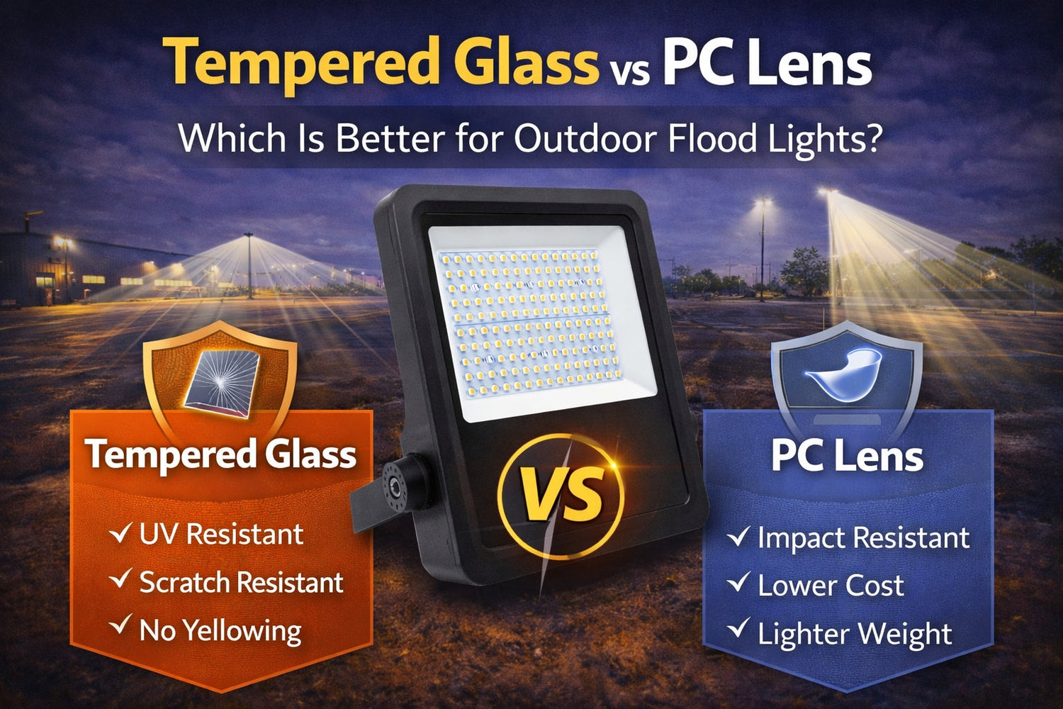 Tempered Glass vs PC Lens: Which Is Better for Outdoor Flood Lights?
