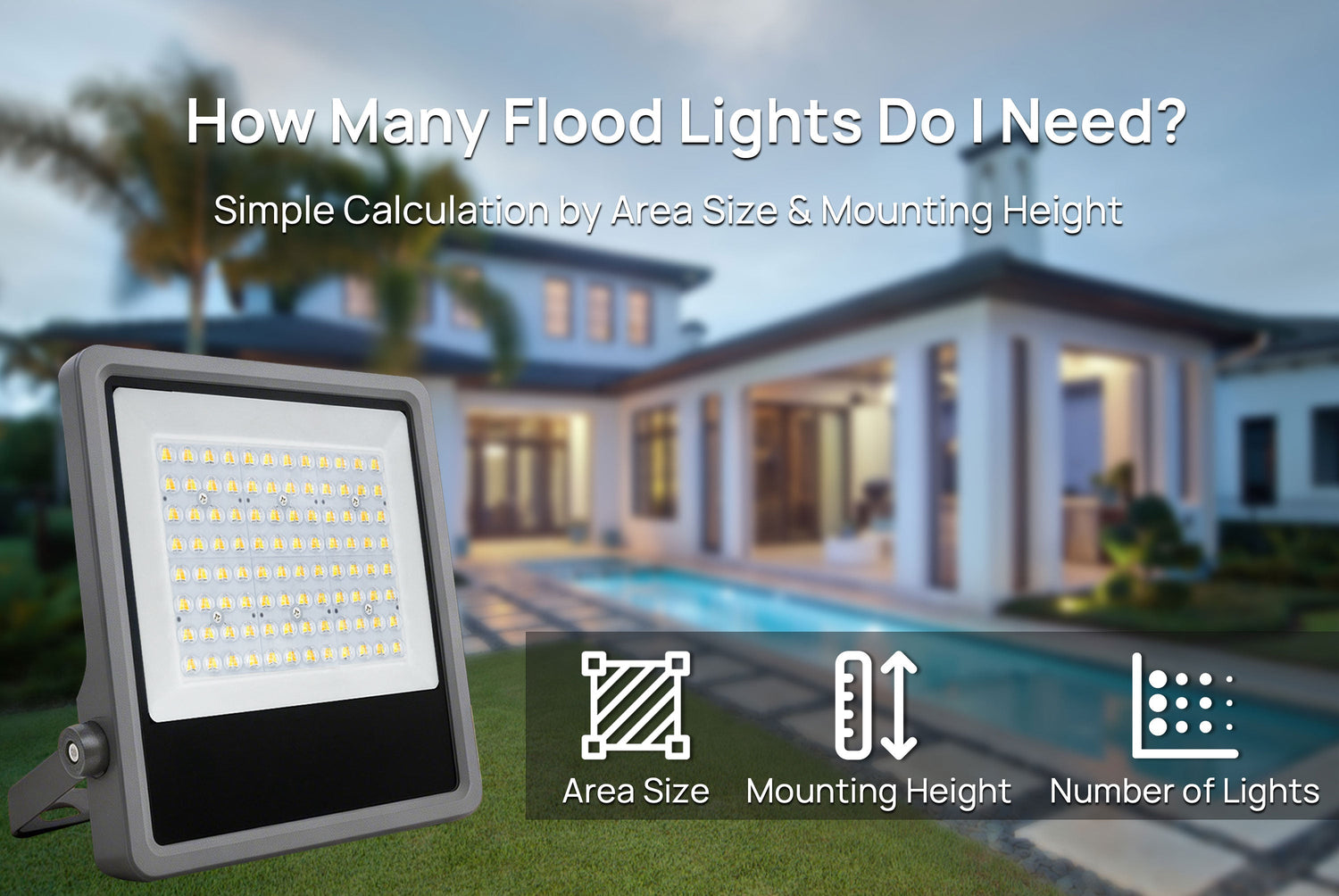 How Many Flood Lights Do I Need? Simple Calculation by Area Size & Mounting Height