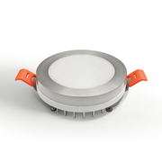 Spot LED encastré 6W IP44 | Découpe Ø65 mm | Angle 110°  | Couleur Argent brossé