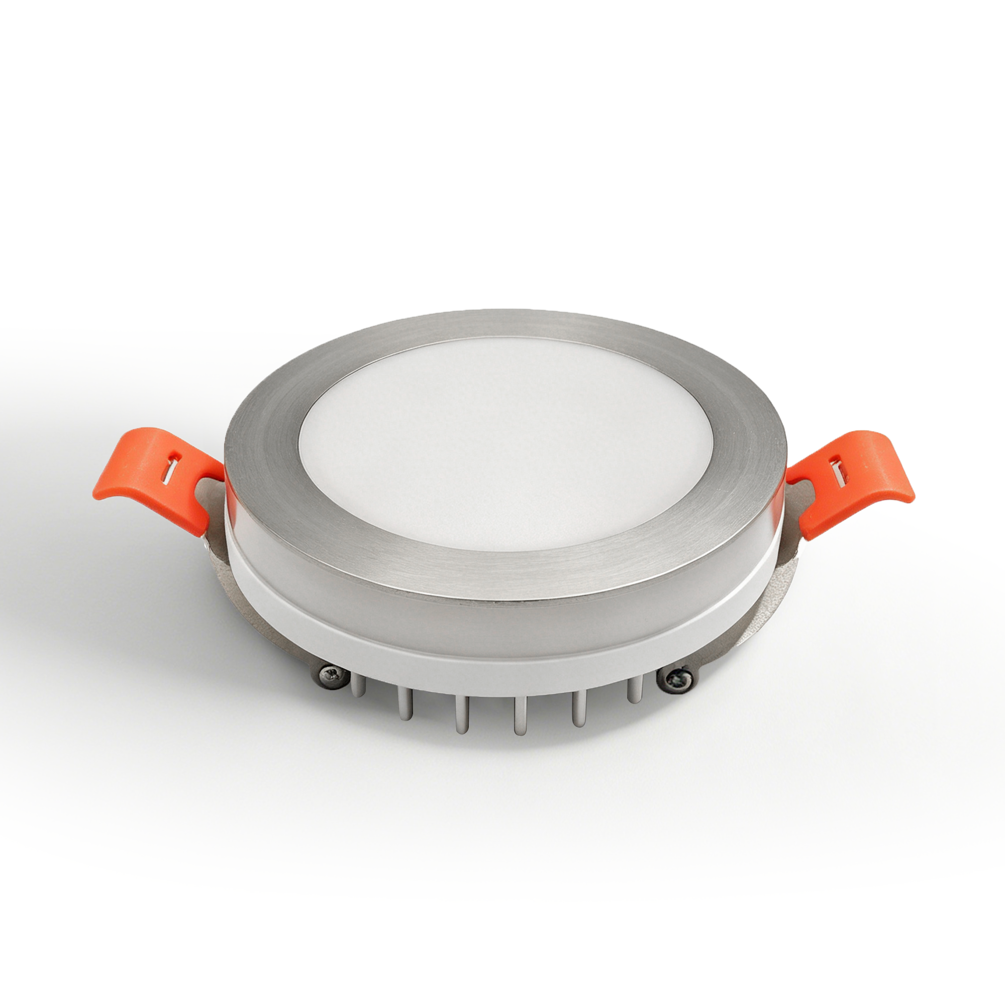 Spot LED encastré 6W IP44 | Découpe Ø65 mm | Angle 110°  | Couleur Argent brossé