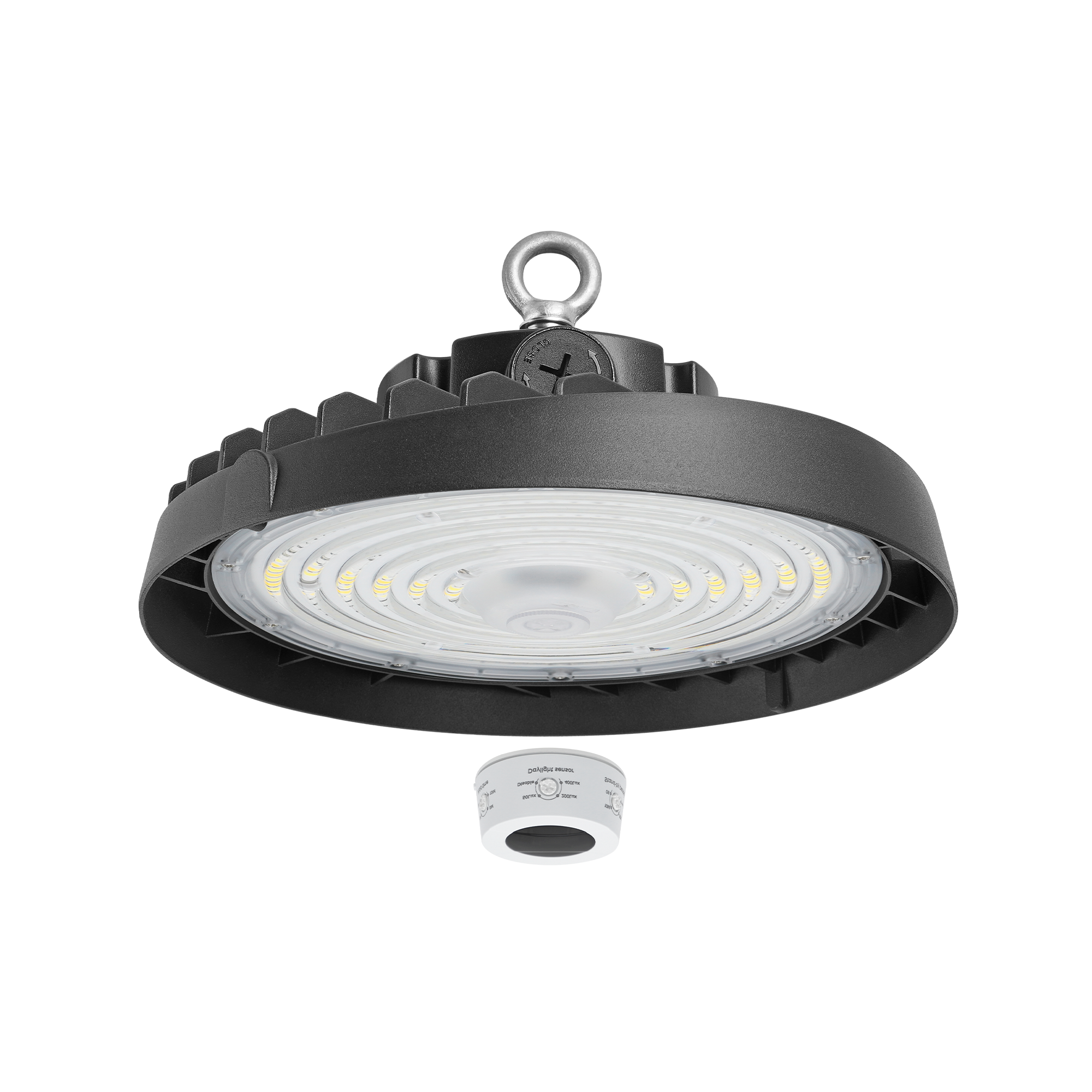 Cloche LED Industrielle UFO BOKN 150W | CCT 4000K / 5000K / 6500K | IP65 | 9in1 | Driver Lifud | 185lm/W