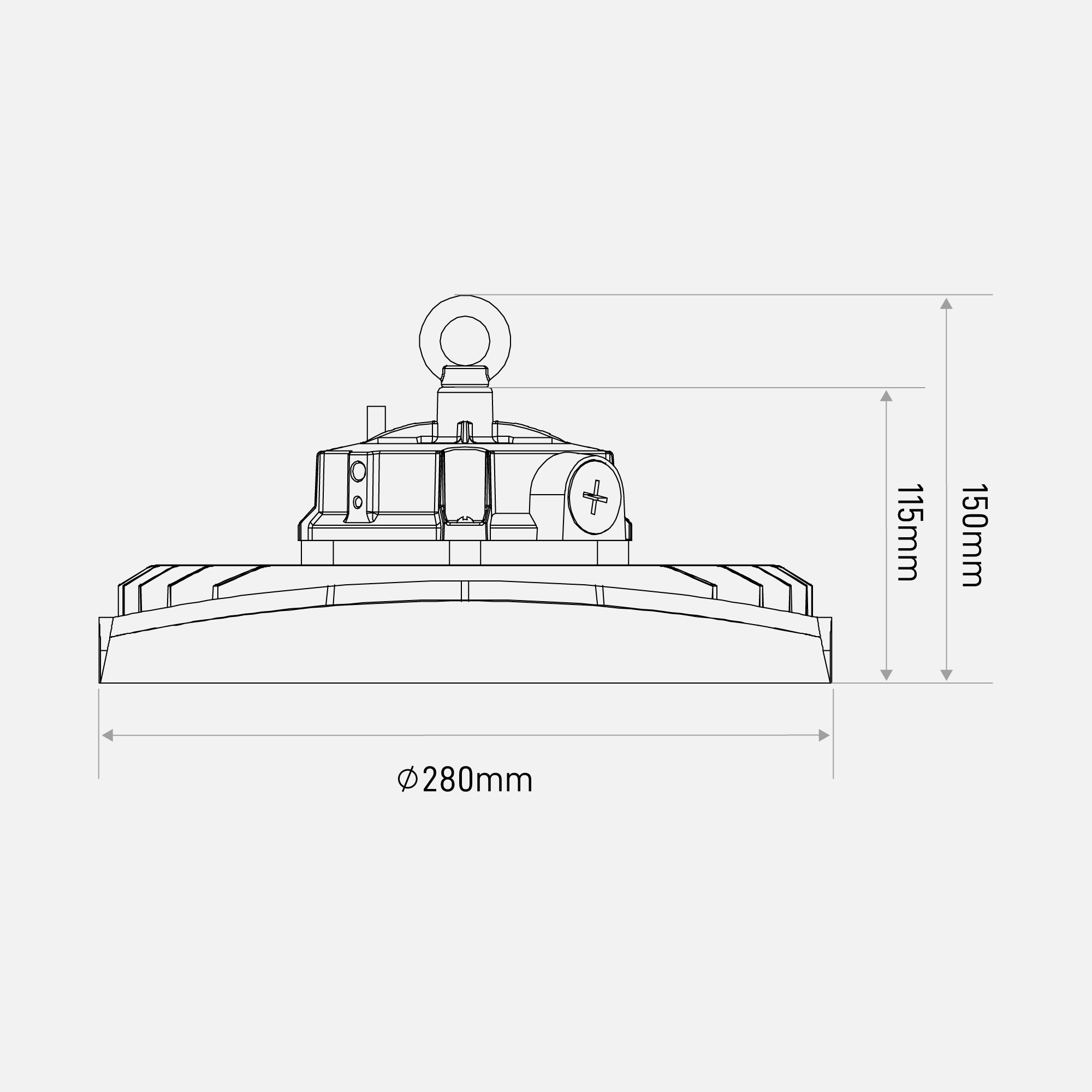 Cloche LED Industrielle UFO BOKN 150W | CCT 4000K / 5000K / 6500K | IP65 | 9in1 | Driver Lifud | 185lm/W