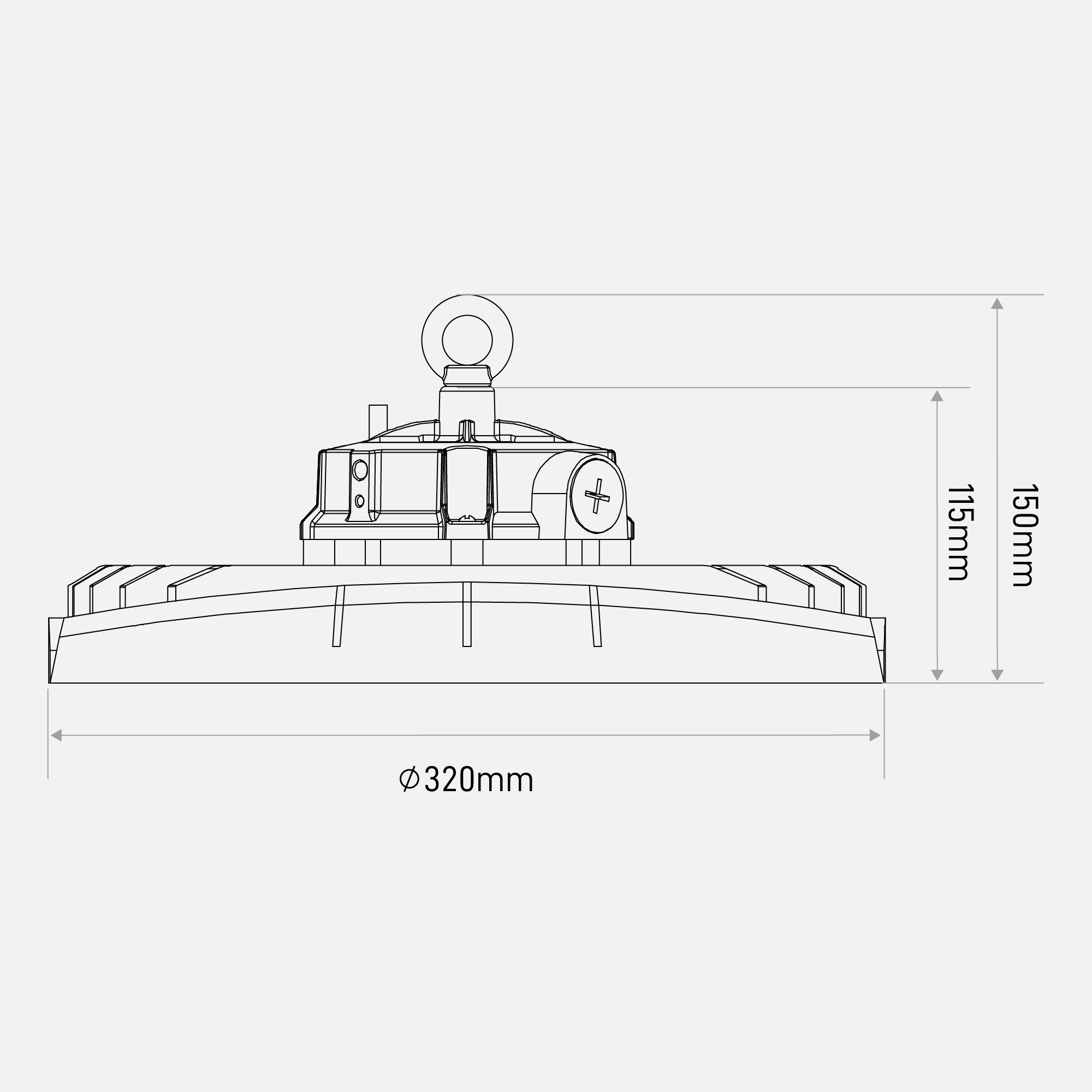 High Bay LED Industriële UFO BOKN 240W | CCT 4000K / 5000K / 6500K | IP65 | 9in1 | Lifud Driver | 185lm/W