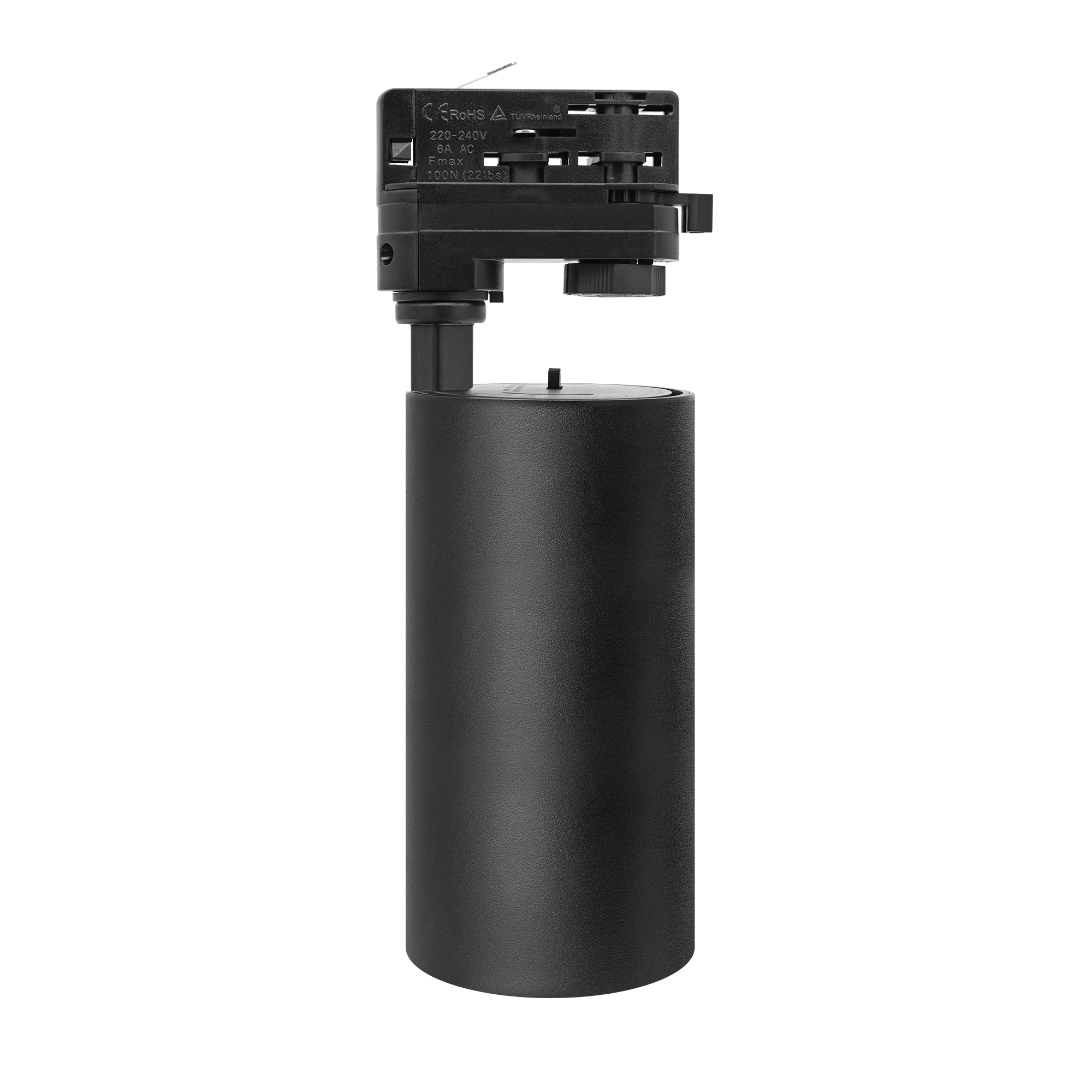 Projecteur sur rail triphasé 30 W CCT 3000K / 4000K / 6000K | angle de faisceau 36° Noir