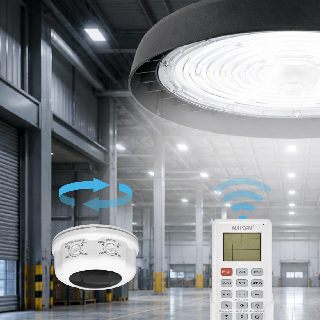 Détecteur de mouvement avancé avec interrupteurs rotatifs 2 en 1