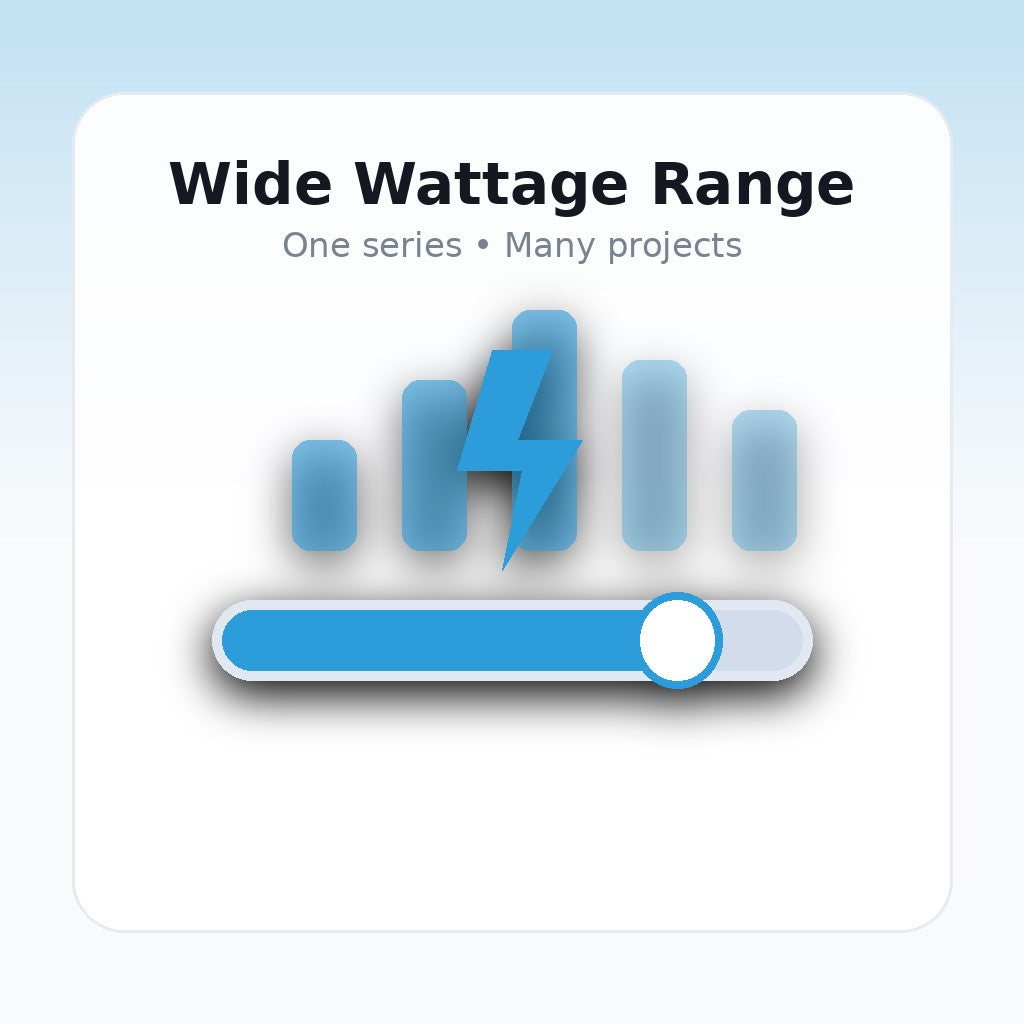 Wide Wattage Range